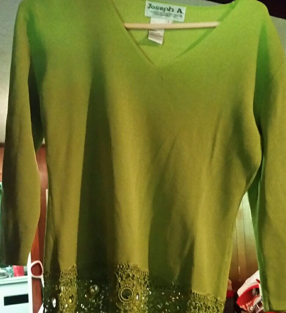 Green top with crochet bottom